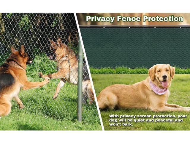 HOPDAY Fence Privacy Screen, 4'x50' Outdoor Balcony Shade Cloth with 90% Shade Rating, 170 GSM Polyethylene Fabric Green, 80PCS Zip Ties Included