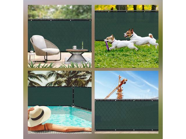 HOPDAY Fence Privacy Screen, 4'x50' Outdoor Balcony Shade Cloth with 90% Shade Rating, 170 GSM Polyethylene Fabric Green, 80PCS Zip Ties Included