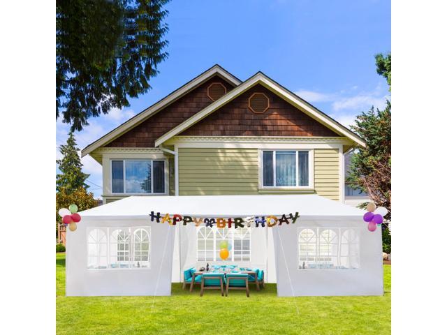 HOPDAY 3x9m Outdoor Party Tent - 7-Sided Spiral Iron Frame,PE Canopy for Weddings & Events