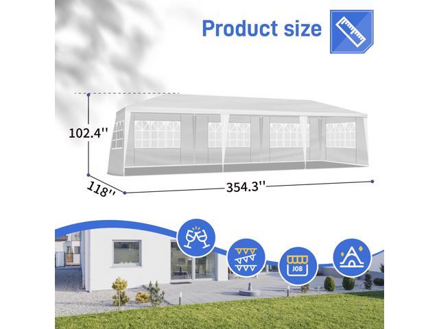 HOPDAY 3x9m Outdoor Party Tent - 7-Sided Spiral Iron Frame,PE Canopy for Weddings & Events