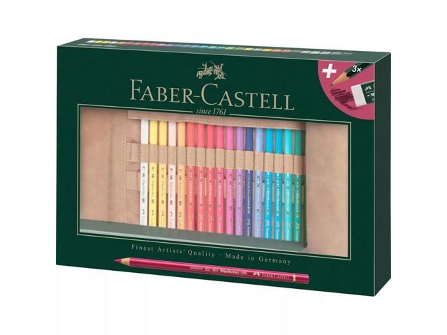 Faber-Castell Polychromos Artists Coloured Pencils Set of 30 with Leather Roll