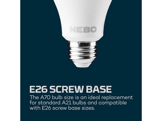 NEBO Blackout Backup LED Emergency Bulb for Emergencies, Rechargeable Bulb Fits into Most Light Fixtures Providing Up to 12 Hours of Light, One...