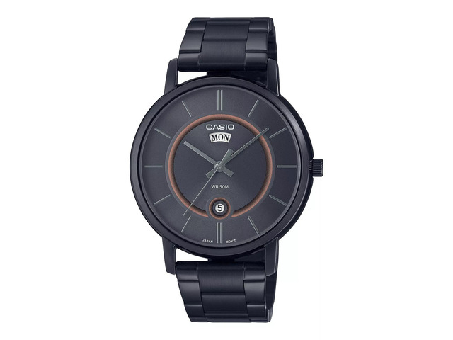 Casio MTPB120B-8A Men's Analog Black Ion Plated Stainless Steel Band Watch