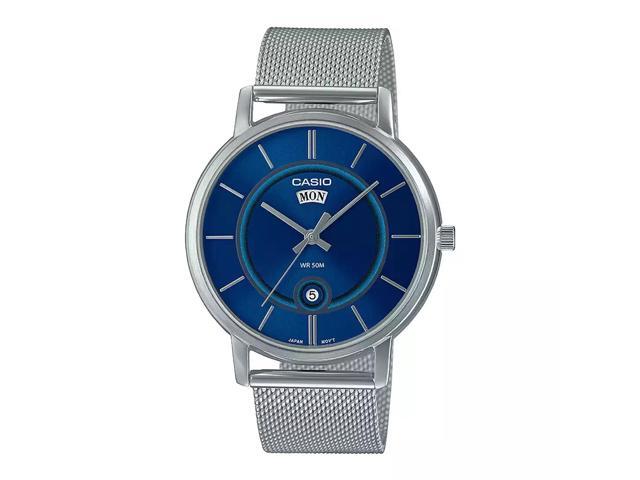 Casio MTPB120M-2AVDF Men Stainless Steel Analog Blue Dial Watch, Silver Band Casio MTPB120M-2AVDF Men Stainless Steel Analog Blue Dial Watch, Silver Band