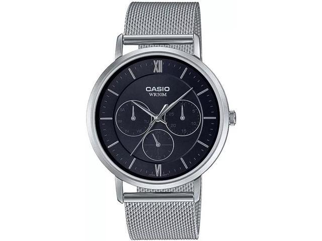 Casio MTP-B300M-1AVDF Men's Stainless Steel Strap Analog Watch with Black Dial