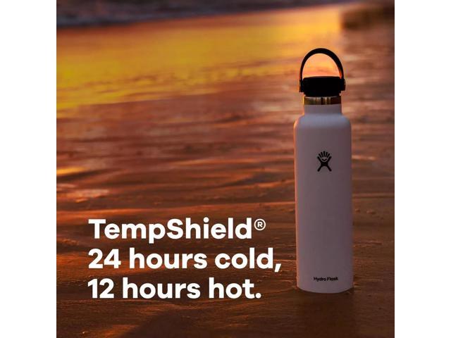 Hydro Flask Stainless Steel 24oz Standard Mouth White Water Bottle with Flex Cap