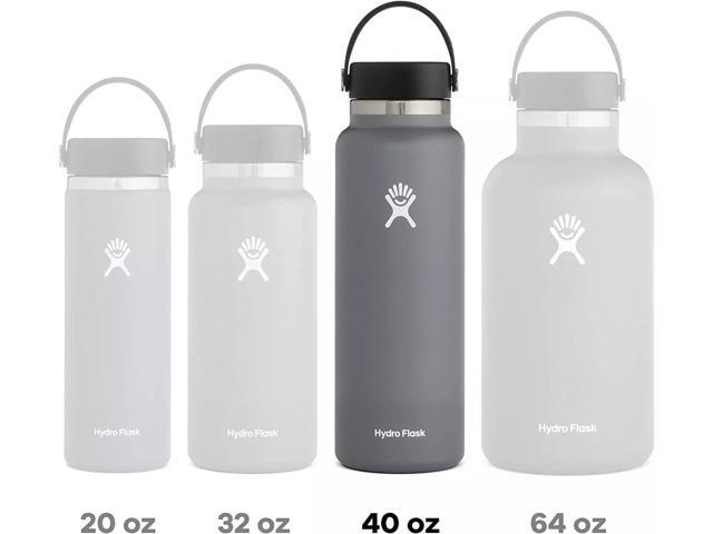 Hydro Flask 40oz Wide Mouth with Leak Proof Flex Cap Water Bottle, Black