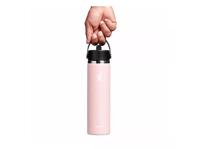 Hydro Flask Wide Mouth Water Bottle with Straw Cap, 24 oz - Trillium Pink