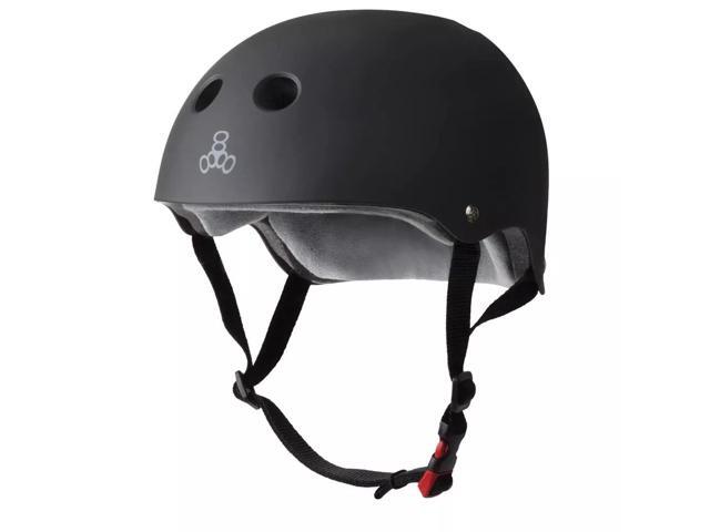 Triple Eight Certified Adjustable Sweatsaver Helmet - Black Rubber, Size S/M