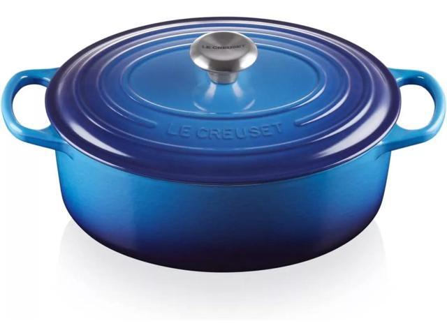 Le Creuset Signature Enamelled Round Casserole Dish With Lid, 5 qt, Azure
