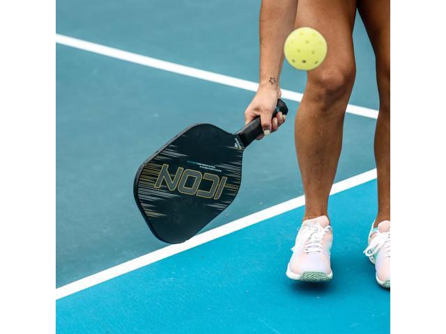 Diadem Unisex Icon v2 Extended Length Pickleball Paddle, 8mm PP honeycomb, Black