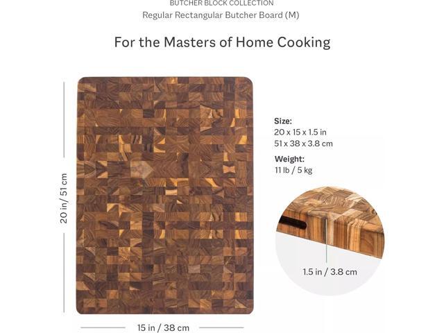 Teakhaus Butcher Block Wooden Cutting Board, Hand Grip, 20x15x1.5 in - Medium