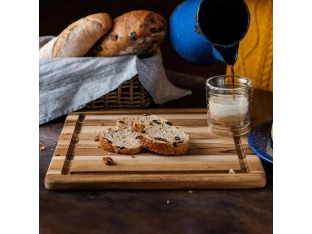 Teakhaus Square Teak Wood Cutting & Serving Board, Hand Grip - 12 x 12 x 0.5 in