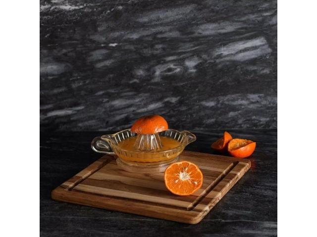 Teakhaus Square Teak Wood Cutting & Serving Board, Hand Grip - 12 x 12 x 0.5 in