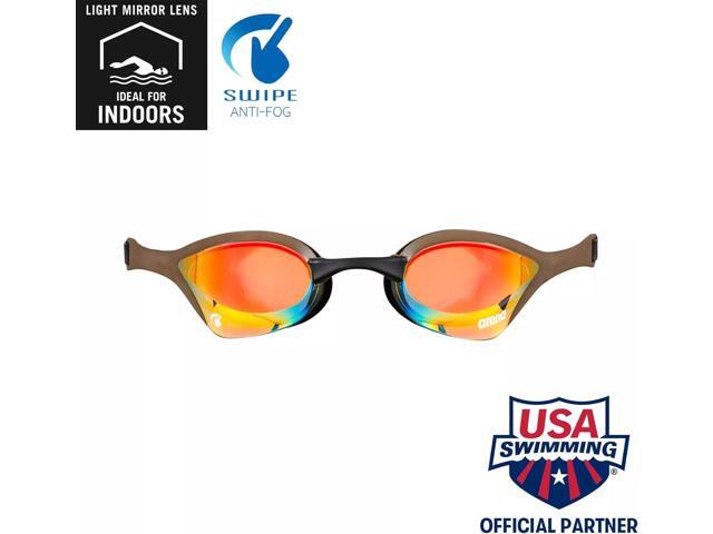 Arena Unisex Cobra Ultra Swipe Mirror Lens, Swim Goggles, Yellow Copper/Choco