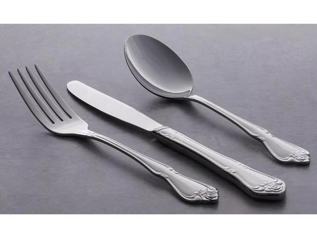 Oneida True Rose 45-Piece Everyday Flatware, Service for 8, 18/0 Stainless Steel