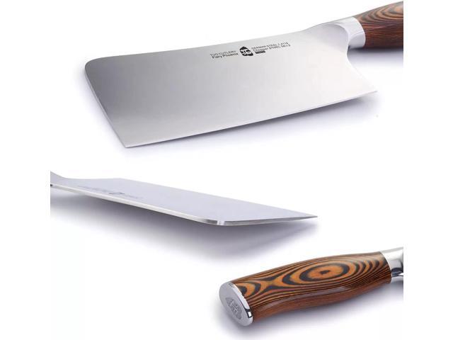 TUO Cutlery 6'' Cleaver Knife - Stainless Steel Meat & Vegetable Chopper, Silver