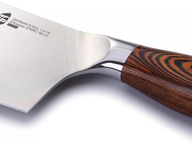 TUO Cutlery 6'' Cleaver Knife - Stainless Steel Meat & Vegetable Chopper, Silver