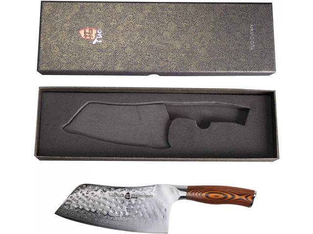 TUO Cutlery 7' Cleaver Knife - Fiery Phoenix Japanese AUS-10 Damascus Steel