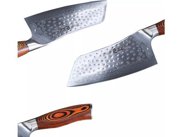 TUO Cutlery 7' Cleaver Knife - Fiery Phoenix Japanese AUS-10 Damascus Steel