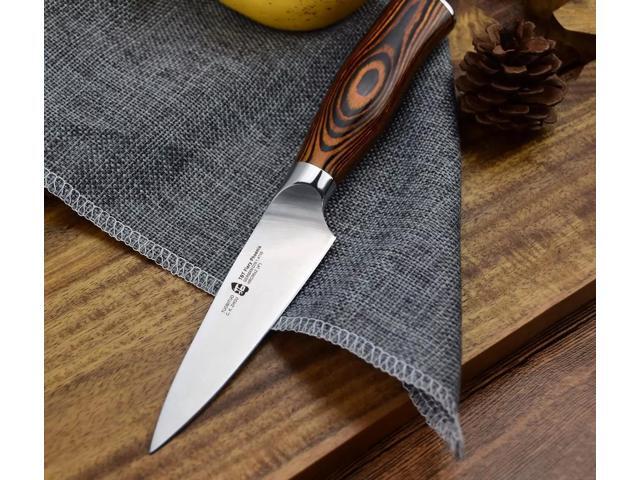 TUO Cutlery 4'' Paring Knife - Pakkawood Handle, Fiery Phoenix Series, with Case