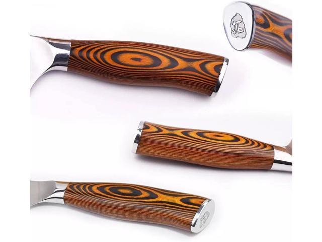 TUO Cutlery 8pcs Knives Set with Wooden Block w/ Pakkawood Handle, Fiery Series
