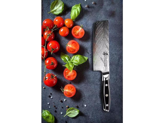 TUO Cutlery 6.5'' Nakiri Knife - Black Hawk-S Series, Vegetable Cleaver, Kitchen