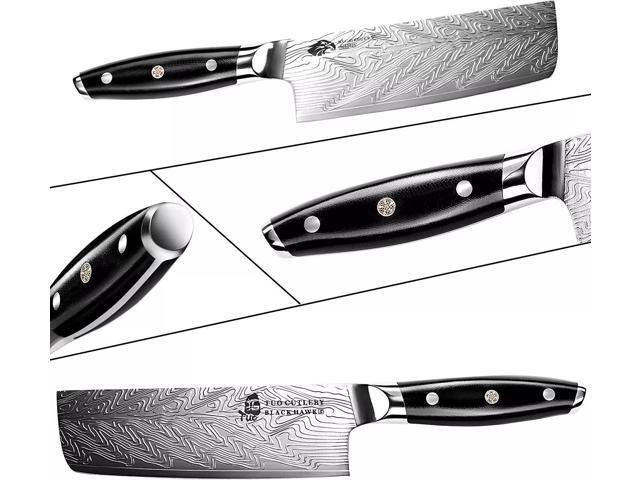 TUO Cutlery 6.5'' Nakiri Knife - Black Hawk-S Series, Vegetable Cleaver, Kitchen
