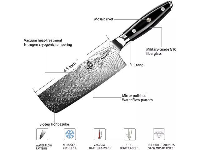 TUO Cutlery 6.5'' Nakiri Knife - Black Hawk-S Series, Vegetable Cleaver, Kitchen