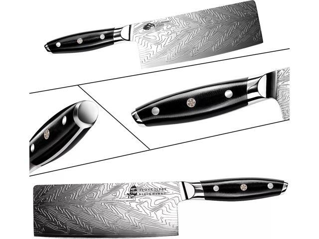TUO Cutlery 7'' Chinese Cleaver - Black Hawk-S Series, Vegetable & Meat Knife