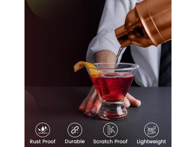 Bar Social 10 piece Bartender Cocktail Kit w/ Stand- Rose Gold - Stainless Steel