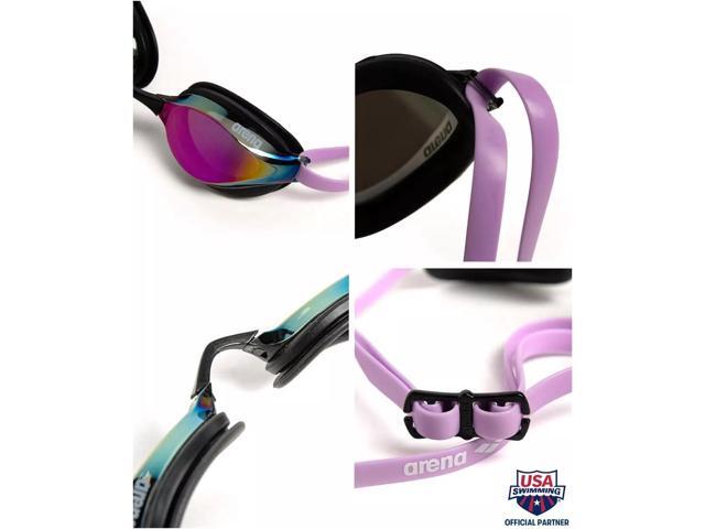 Arena Unisex Python Racing Mirror Lens Anti-Fog Swim Goggles,Violet/Black/Violet