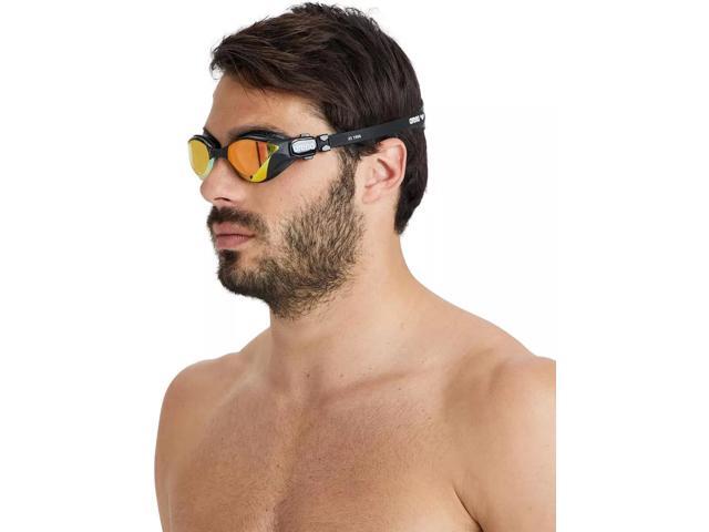 Arena Unisex Adult Cobra Tri Swipe Mirror Lens Swim Goggles, Yellow/Copper/Black