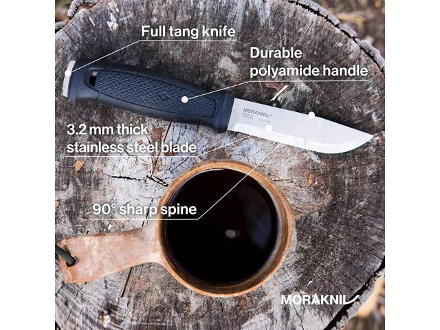 Morakniv 4.3' Garberg Fixed Blade Knife with Sandvik Blade & Sheath - Black