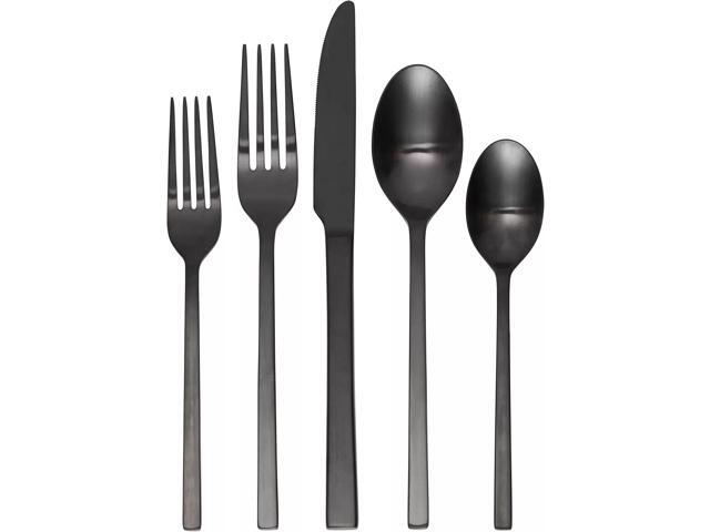 Oneida Allay Mixed 40-Piece Everyday, Service for 8 Flatware Set, Black