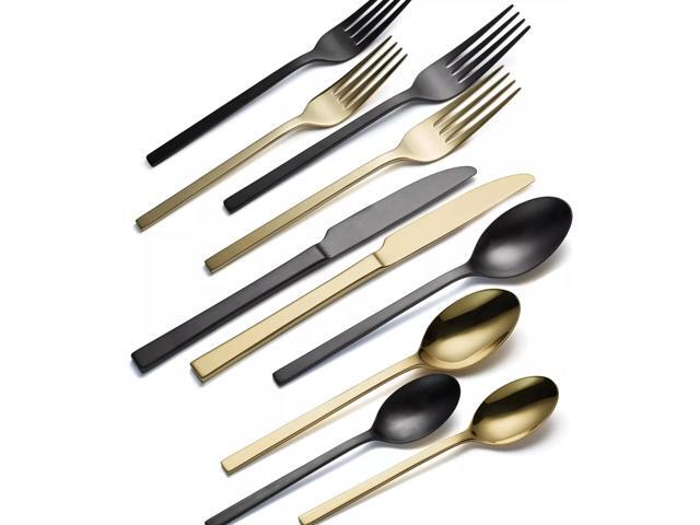 Oneida Allay Mixed 40-Piece Everyday, Service for 8 Flatware Set, Black