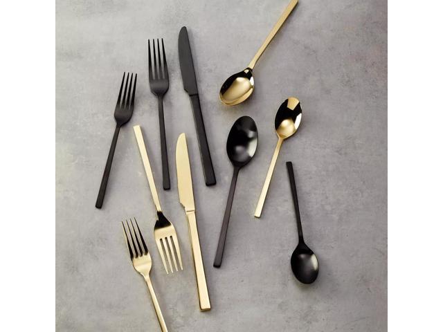 Oneida Allay Mixed 40-Piece Everyday, Service for 8 Flatware Set, Black