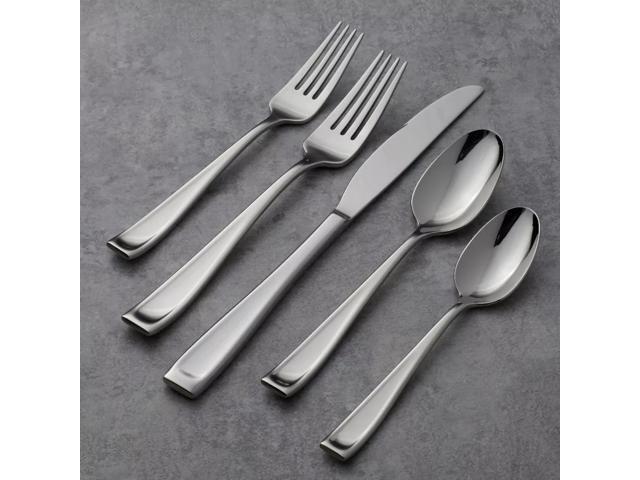 Oneida Moda Stainless Steel 65-Piece Flatware Set, Service for 12, Silver