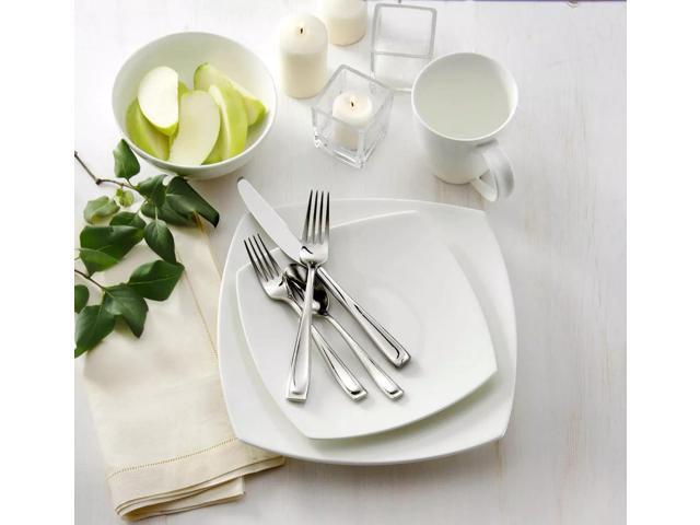 Oneida Moda Stainless Steel 65-Piece Flatware Set, Service for 12, Silver