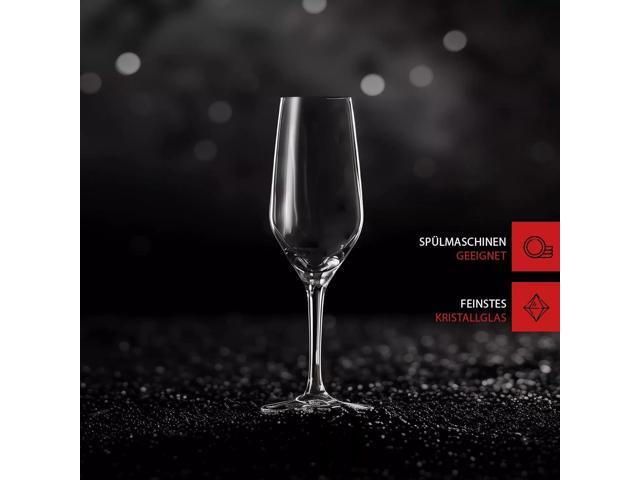 Spiegelau Pack of 4 Style Champagne Flute Wine Glasses, Dishwasher Safe - Clear