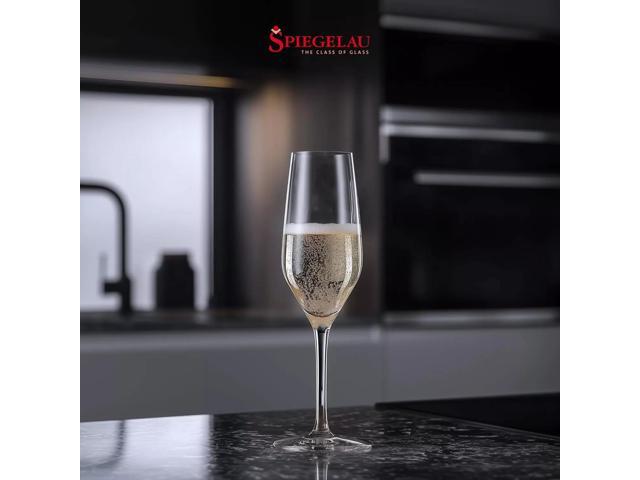 Spiegelau Pack of 4 Style Champagne Flute Wine Glasses, Dishwasher Safe - Clear