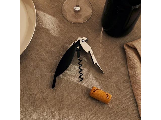 Alessi AAM32B Parrot Sommelier Design Corkscrew by Alessandro Mendini, Black