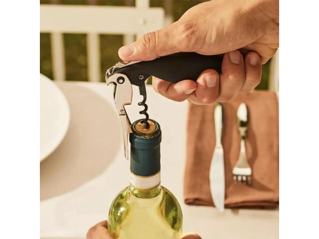Alessi AAM32B Parrot Sommelier Design Corkscrew by Alessandro Mendini, Black