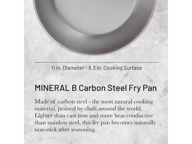 De Buyer 5610.28 Mineral B Round Carbon Steel Fry Pan, 11-Inch - Silver