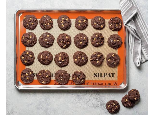 Silpat Original Cookie Size Silicone Rectangular Baking Mat, Orange
