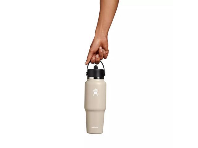Hydro Flask Vacuum Insulated Wide Mouth Flex Straw Travel Bottle, 32oz, Oat Tan