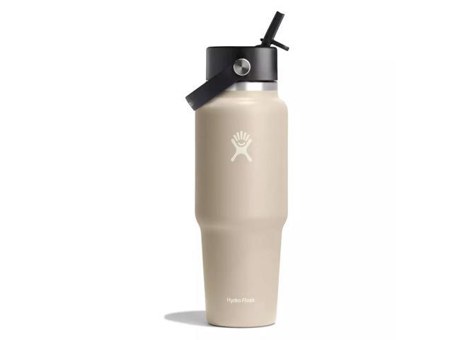 Hydro Flask Vacuum Insulated Wide Mouth Flex Straw Travel Bottle, 32oz, Oat Tan