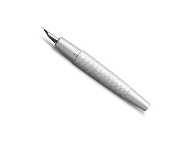 Faber-Castell 148670 E-motion Medium Nib Fountain Pen - Pure Silver