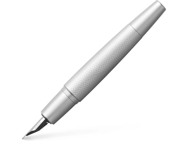 Faber-Castell 148670 E-motion Medium Nib Fountain Pen - Pure Silver
