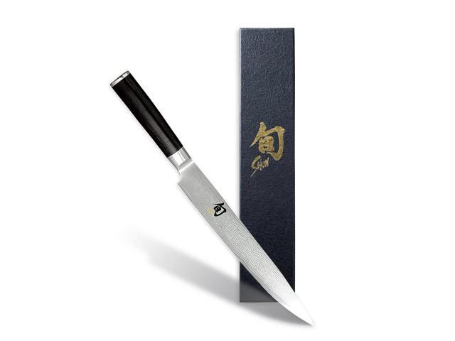 Shun DM-0704 Stainless Steel Classic Plain Slicing Knife, 9 Inch - Silver